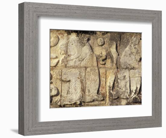 Stone Decorations, Chichen Itza Ruins, Maya Civilization, Yucatan, Mexico-Michele Molinari-Framed Photographic Print