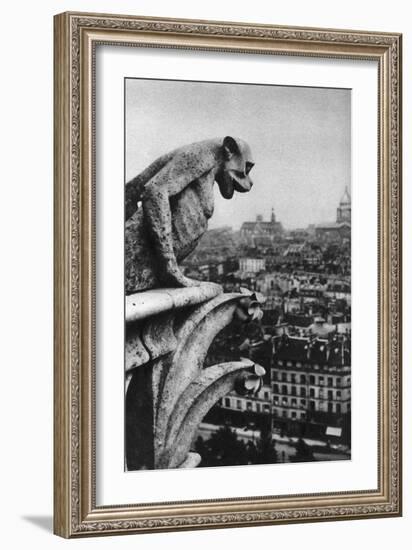 Stone Demon, Notre Dame, Paris, France, C1930S-Donald Mcleish-Framed Giclee Print