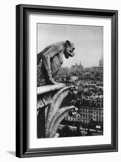 Stone Demon, Notre Dame, Paris, France, C1930S-Donald Mcleish-Framed Giclee Print