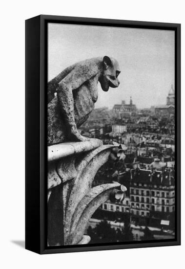 Stone Demon, Notre Dame, Paris, France, C1930S-Donald Mcleish-Framed Premier Image Canvas
