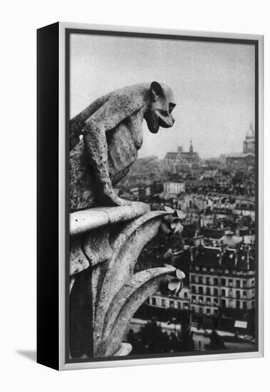 Stone Demon, Notre Dame, Paris, France, C1930S-Donald Mcleish-Framed Premier Image Canvas