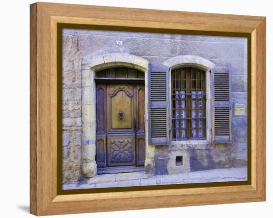 Stone Doorway with Wooden Door and Metal Knocker, Arles, France-Jim Zuckerman-Framed Premier Image Canvas