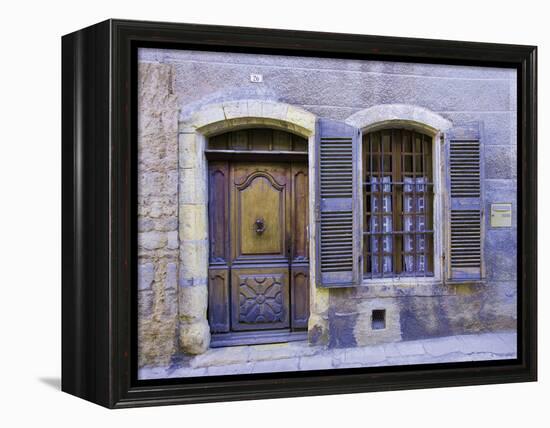 Stone Doorway with Wooden Door and Metal Knocker, Arles, France-Jim Zuckerman-Framed Premier Image Canvas