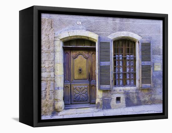 Stone Doorway with Wooden Door and Metal Knocker, Arles, France-Jim Zuckerman-Framed Premier Image Canvas