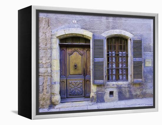 Stone Doorway with Wooden Door and Metal Knocker, Arles, France-Jim Zuckerman-Framed Premier Image Canvas