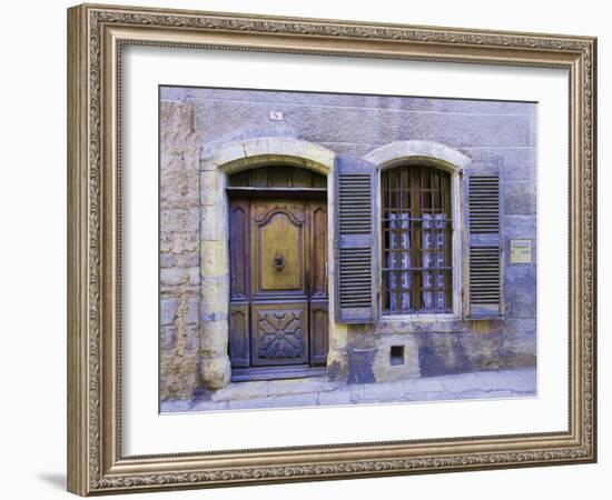 Stone Doorway with Wooden Door and Metal Knocker, Arles, France-Jim Zuckerman-Framed Photographic Print