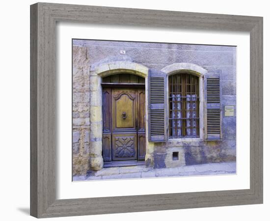 Stone Doorway with Wooden Door and Metal Knocker, Arles, France-Jim Zuckerman-Framed Photographic Print