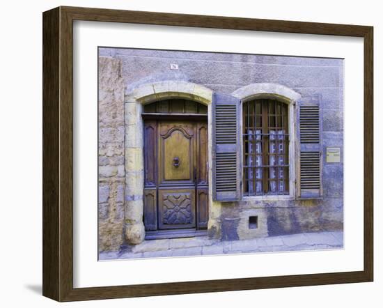 Stone Doorway with Wooden Door and Metal Knocker, Arles, France-Jim Zuckerman-Framed Photographic Print