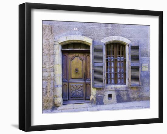 Stone Doorway with Wooden Door and Metal Knocker, Arles, France-Jim Zuckerman-Framed Photographic Print