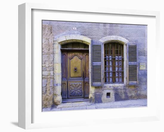 Stone Doorway with Wooden Door and Metal Knocker, Arles, France-Jim Zuckerman-Framed Photographic Print