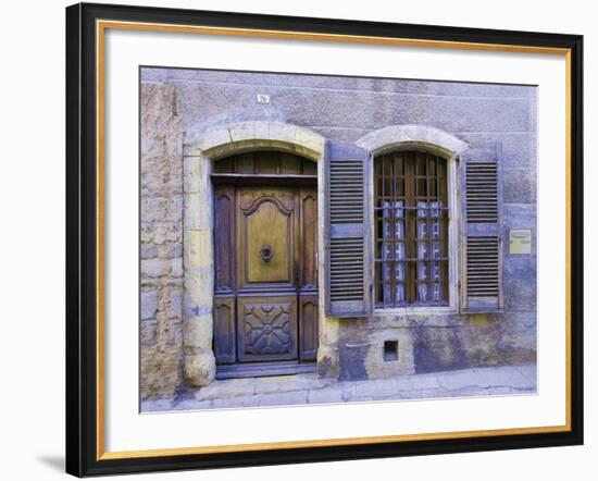 Stone Doorway with Wooden Door and Metal Knocker, Arles, France-Jim Zuckerman-Framed Photographic Print