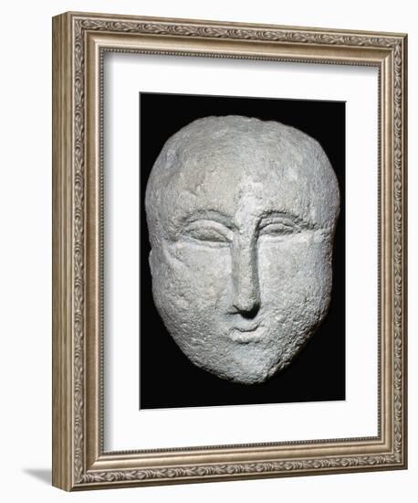 Stone ex-voto Roman head. Artist: Unknown-Unknown-Framed Giclee Print