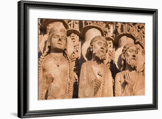 Stone Figures Adorning the West Front of Chartres Cathedral-Julian Elliott-Framed Photographic Print