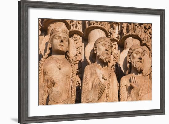 Stone Figures Adorning the West Front of Chartres Cathedral-Julian Elliott-Framed Photographic Print