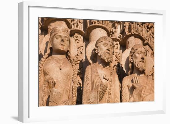 Stone Figures Adorning the West Front of Chartres Cathedral-Julian Elliott-Framed Photographic Print