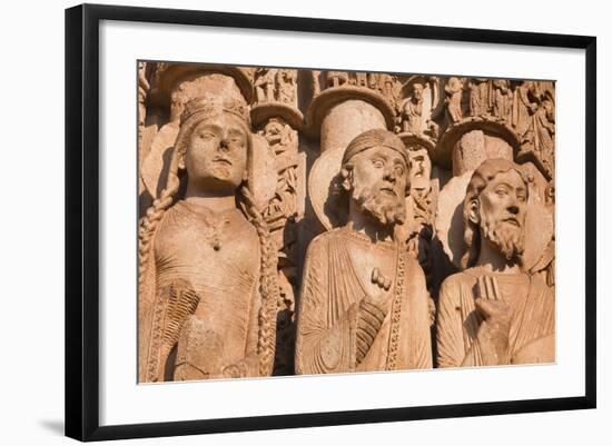 Stone Figures Adorning the West Front of Chartres Cathedral-Julian Elliott-Framed Photographic Print