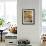 Stone Fireplace from Bedroom Loft of Summer Cabin Made from a Prefabricated Kit of Pine Logs-John Dominis-Framed Photographic Print displayed on a wall