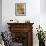 Stone Fireplace from Bedroom Loft of Summer Cabin Made from a Prefabricated Kit of Pine Logs-John Dominis-Framed Photographic Print displayed on a wall