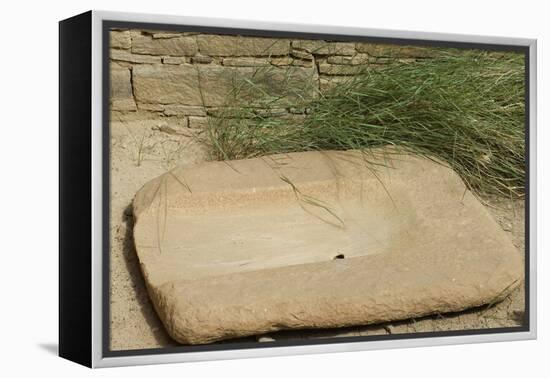 Stone for Grinding Corn Pueblo Bonito, Anasazi/Ancestral Puebloan Site in Chaco Canyon, New Mexico-null-Framed Premier Image Canvas