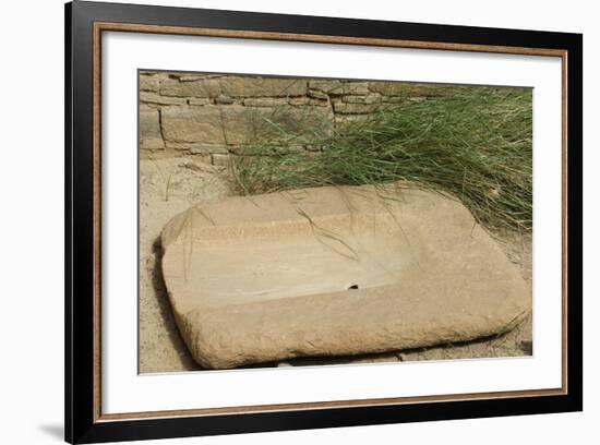 Stone for Grinding Corn Pueblo Bonito, Anasazi/Ancestral Puebloan Site in Chaco Canyon, New Mexico-null-Framed Photographic Print