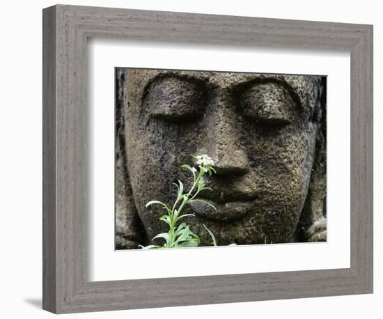 Stone Garden Statue with Flower-Matt Freedman-Framed Photographic Print