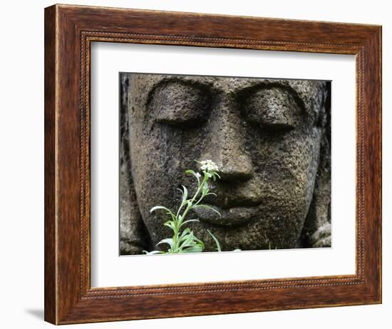 Stone Garden Statue with Flower-Matt Freedman-Framed Photographic Print