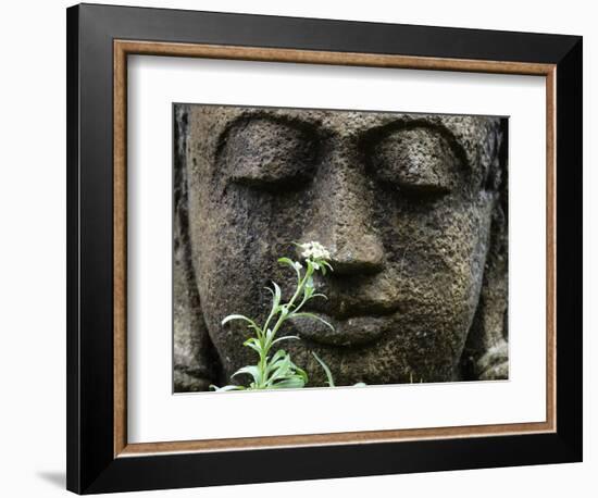 Stone Garden Statue with Flower-Matt Freedman-Framed Photographic Print