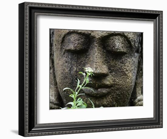 Stone Garden Statue with Flower-Matt Freedman-Framed Photographic Print