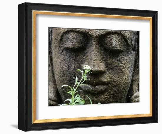 Stone Garden Statue with Flower-Matt Freedman-Framed Photographic Print