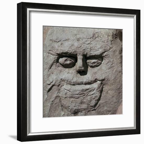 Stone head from a pagan Celtic shrine. Artist: Unknown-Unknown-Framed Giclee Print