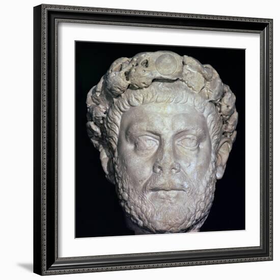 Stone head of Diocletian, 3rd century. Artist: Unknown-Unknown-Framed Giclee Print