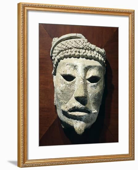 Stone Head Originating from Comalcalco-null-Framed Giclee Print