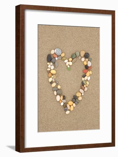 Stone Heart on Sand-Lantern Press-Framed Art Print