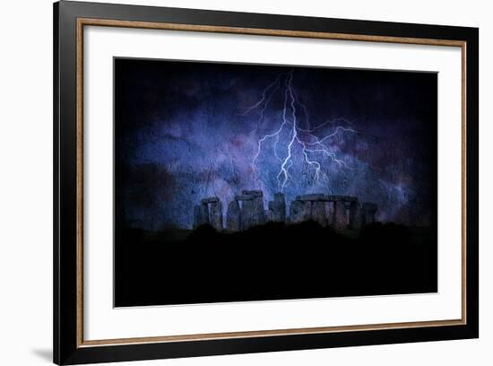 Stone Henge Lightning-rolffimages-Framed Art Print