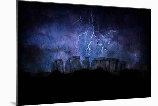 Stone Henge Lightning-rolffimages-Mounted Art Print