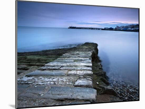 Stone Jetty and New Pier at Dawn, Swanage, Dorset, England, United Kingdom, Europe-Lee Frost-Mounted Photographic Print