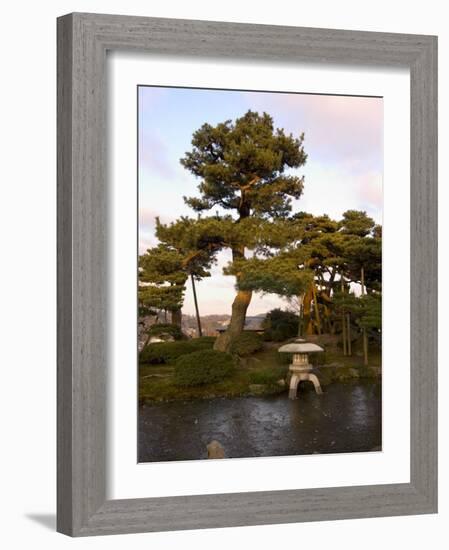 Stone Lantern, Kenrokuen Garden, Ishigawa Prefecture, Japan-Christian Kober-Framed Photographic Print