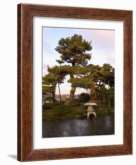 Stone Lantern, Kenrokuen Garden, Ishigawa Prefecture, Japan-Christian Kober-Framed Photographic Print