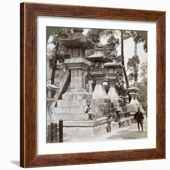 Stone Lanterns at Sumiyoshi, Osaka, Japan, 1904-Underwood & Underwood-Framed Photographic Print