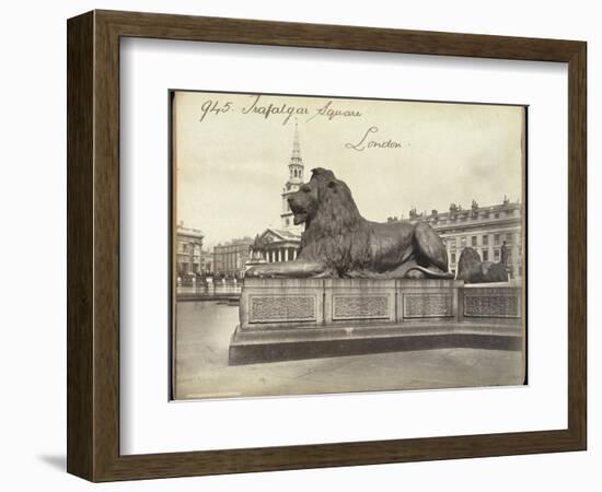 Stone Lion, Trafalgar Square, London, 19th Century-Francis Frith-Framed Giclee Print