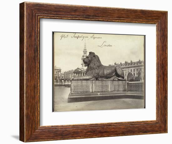 Stone Lion, Trafalgar Square, London, 19th Century-Francis Frith-Framed Giclee Print