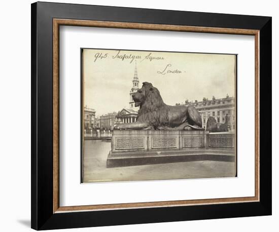 Stone Lion, Trafalgar Square, London, 19th Century-Francis Frith-Framed Giclee Print