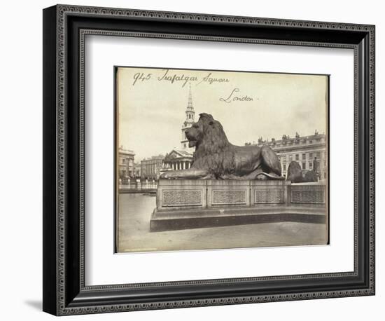 Stone Lion, Trafalgar Square, London, 19th Century-Francis Frith-Framed Giclee Print