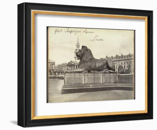 Stone Lion, Trafalgar Square, London, 19th Century-Francis Frith-Framed Giclee Print