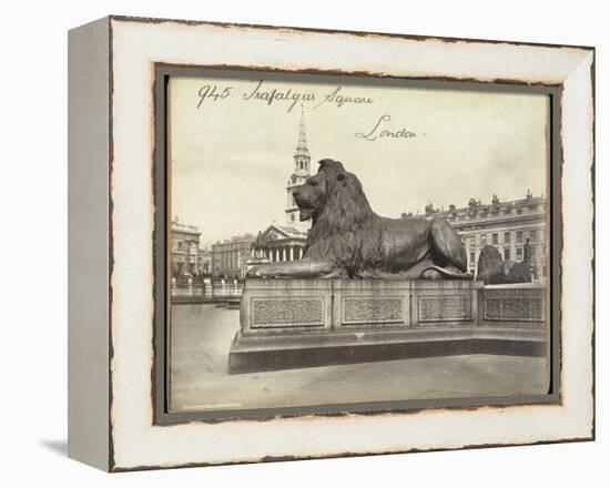 Stone Lion, Trafalgar Square, London, 19th Century-Francis Frith-Framed Premier Image Canvas