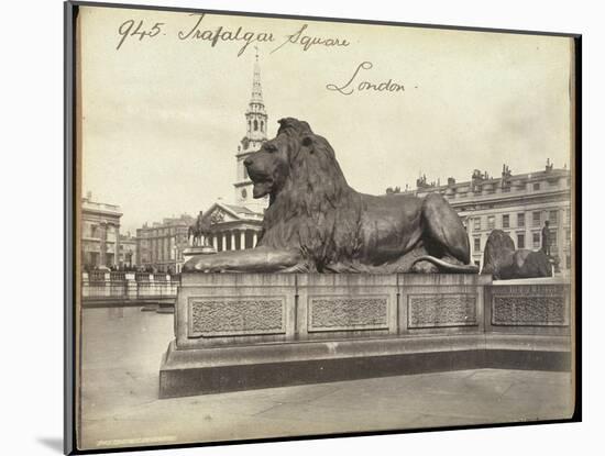 Stone Lion, Trafalgar Square, London, 19th Century-Francis Frith-Mounted Giclee Print