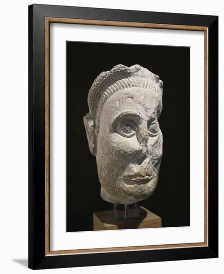 Stone Male Head from Entremont-null-Framed Giclee Print