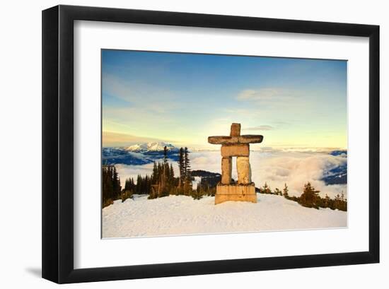 Stone Man on Mount Whistler-null-Framed Art Print