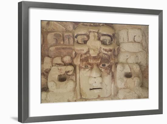 Stone Mask of Mayan Sun God Kinichna-Richard Maschmeyer-Framed Photographic Print