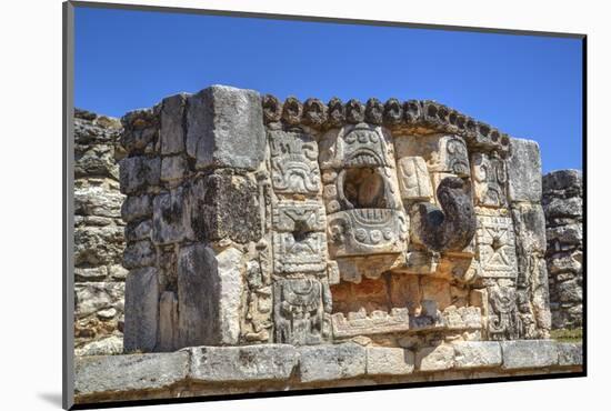 Stone Mask of the God Chac, Mayapan, Mayan Archaeological Site, Yucatan, Mexico, North America-Richard Maschmeyer-Mounted Photographic Print